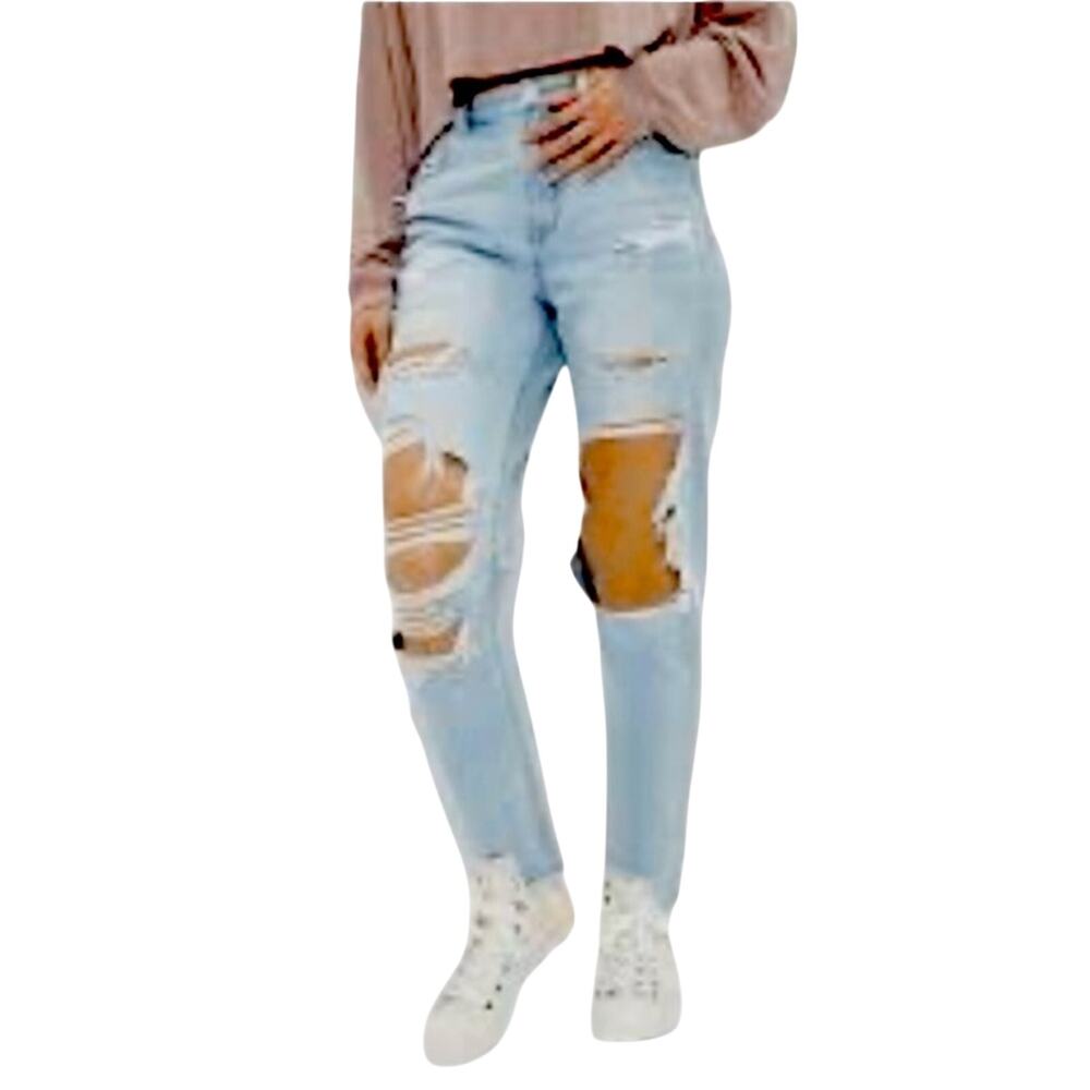 American Eagle Distressed Mom Jeans Size 0 | Ripped Straight Leg | 90s Y2K
